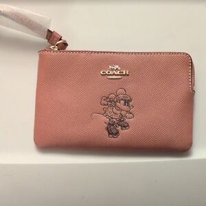 Coach Blush Wristlet with Cartoon Motif